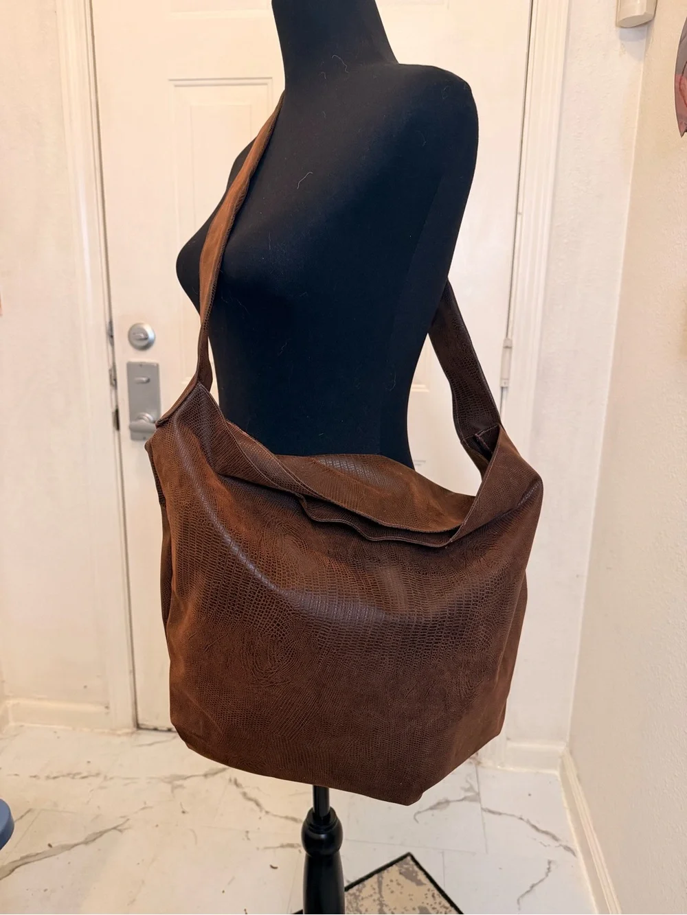 J. Monique Everyday Handmade Brown Hobo Shoulder Bag